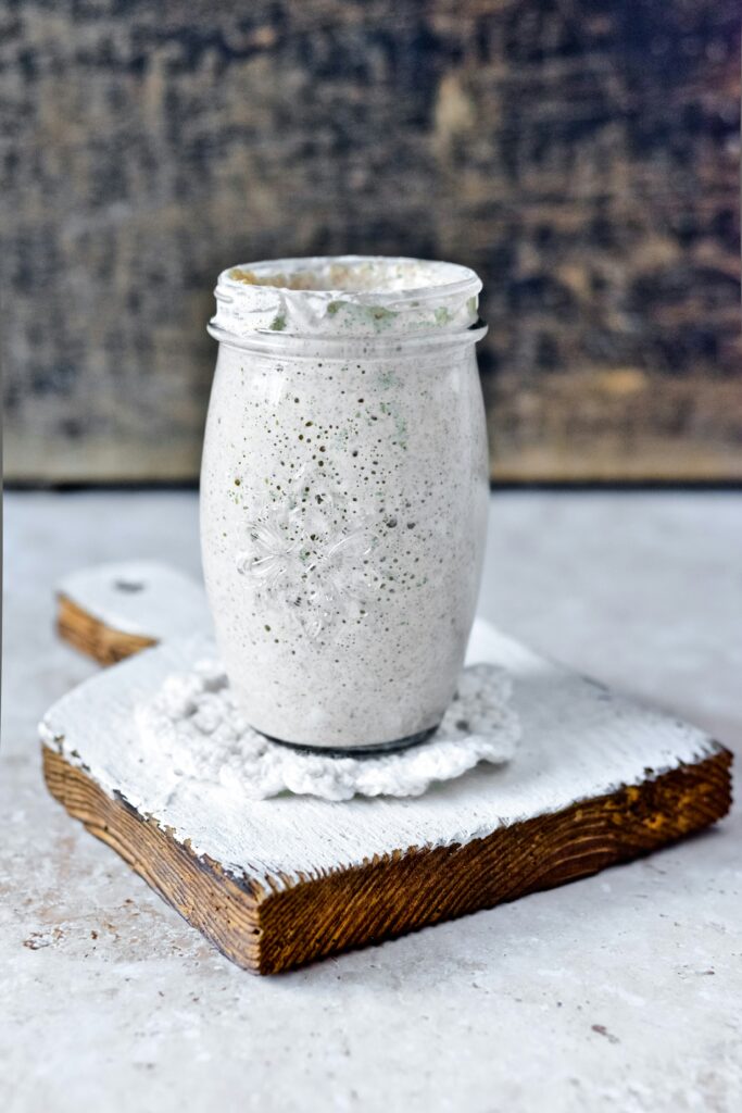 bubbly active sourdough starter